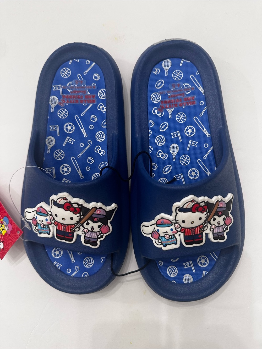 New Hello Kitty® And Friends by Sanrio® Kids Licensed Blue Slides Kids Size 4/5